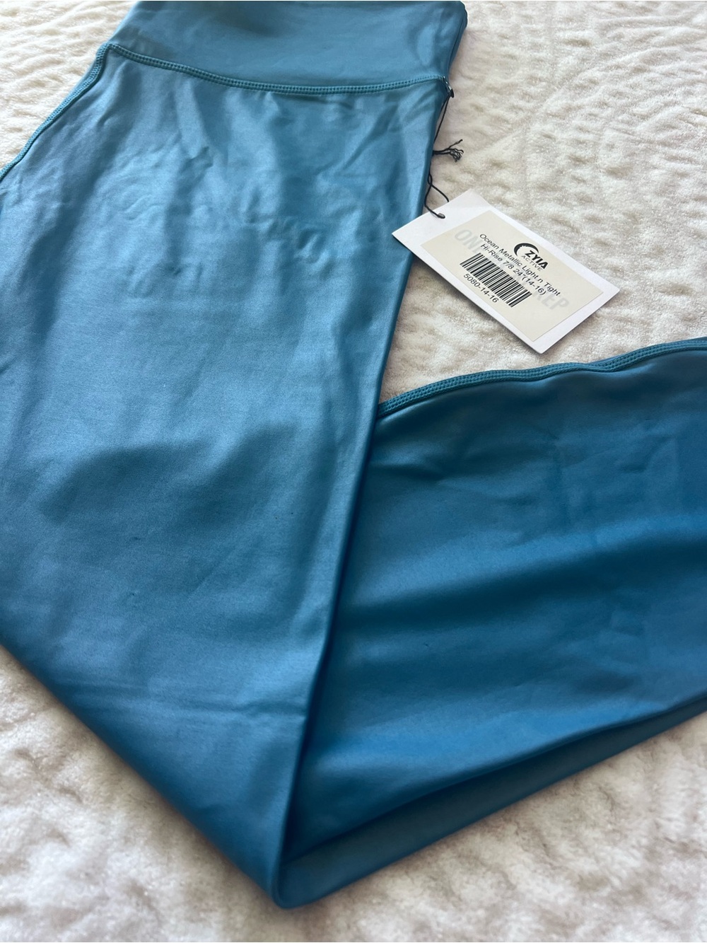 NWT Zyia Metallic Ocean Light n Tight High-Waist 7/8 Active Leggings |Size 14-16 - Picture 2 of 9